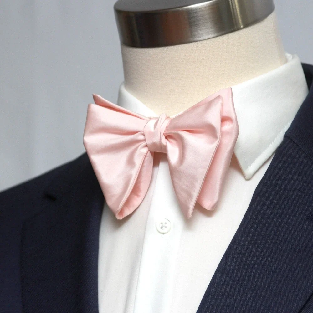 Men's Self-tied Bow Tie Big Butterfly‎ Bow tie Light Pink S703